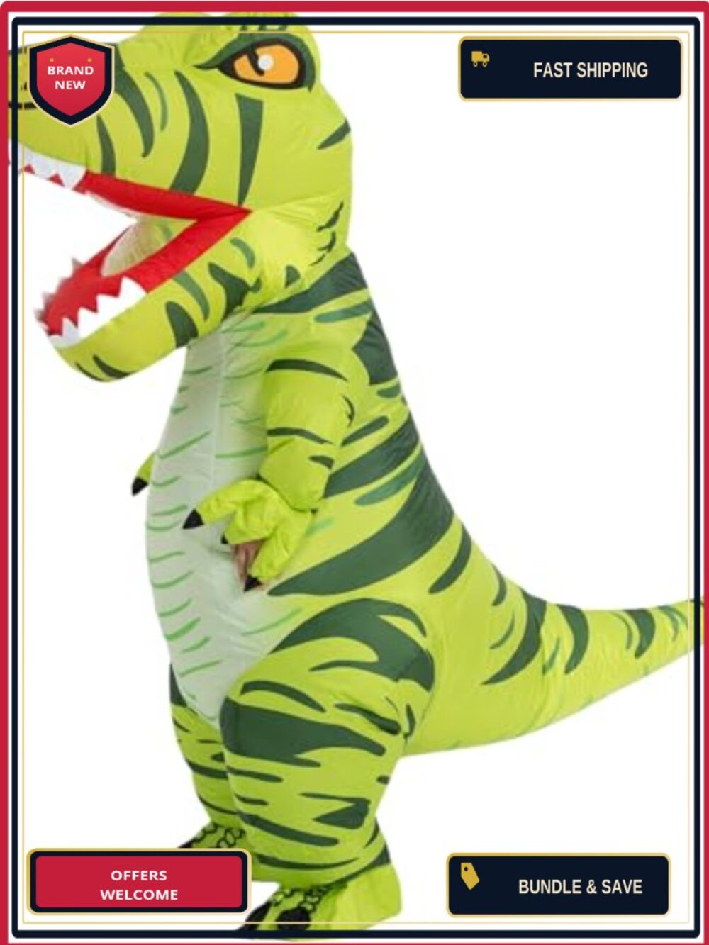 RQUXMT Inflatable Dinosaur Costume Adult Large T-Rex Blow Up Suit